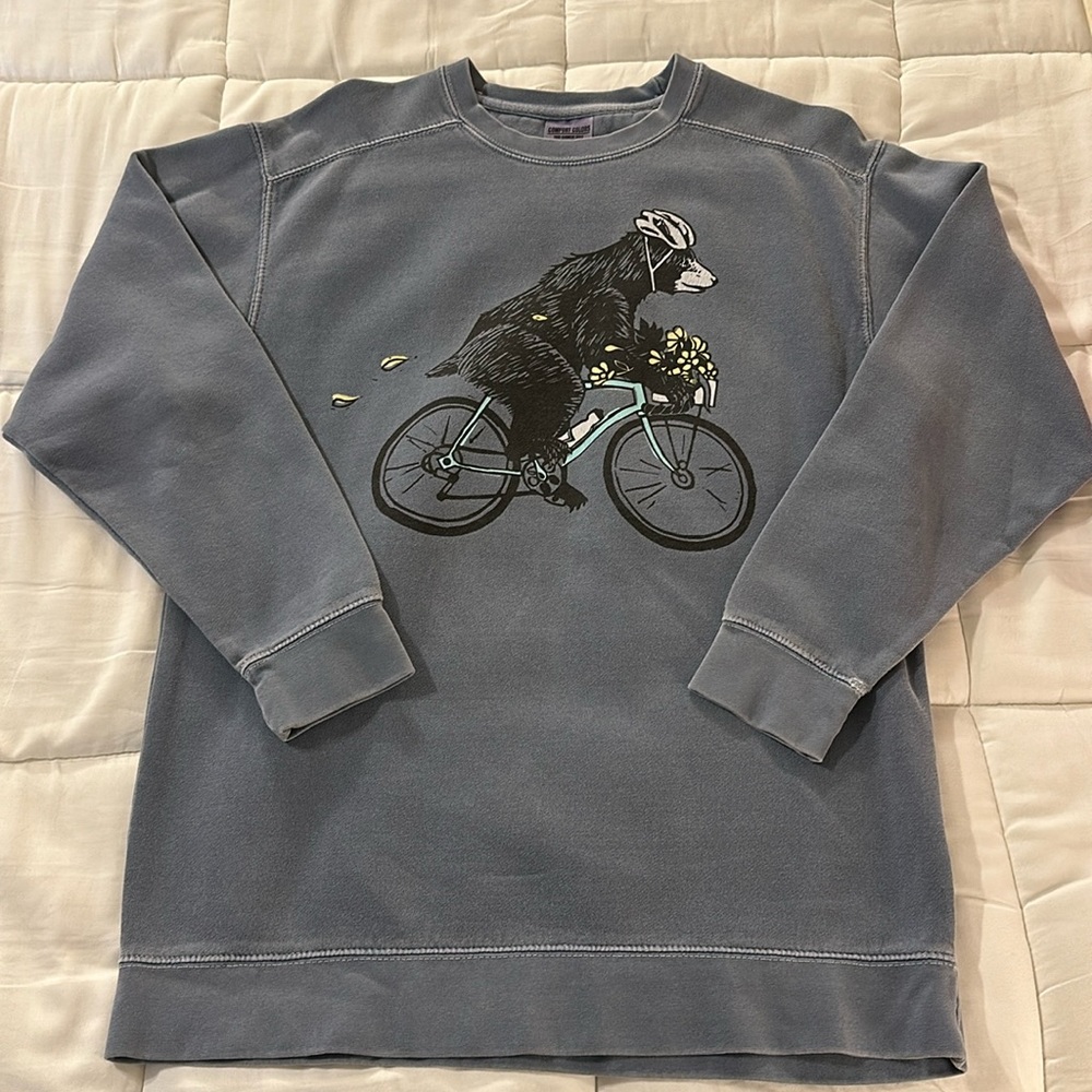 Bear Riding Bicycle sweatshirt